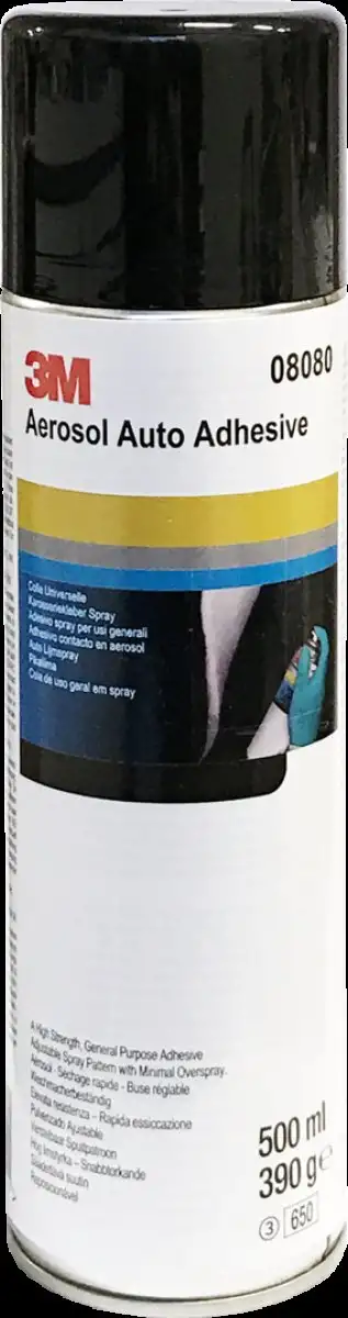 SPRAY ADHéSIF TRANSPARENT 3M 500ML POUR INTéRIEUR DE VOITURE