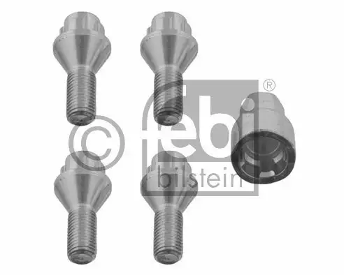 Jeu de 4 vis antivols de roue auto, coniques 12x1,50x23 Febi 27047