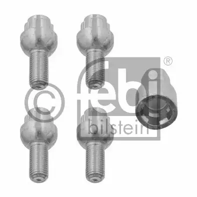 Jeu de 4 vis antivols de roue auto, sphériques 12x1,50x25 Febi 27048