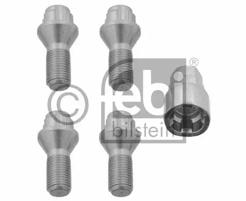 Jeu de 4 vis antivols de roue auto, coniques 14x1,50x25 Febi 27054