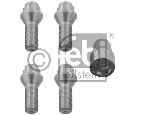 Jeu de 4 vis antivols de roue auto, coniques 14x1,50x28 Febi 27055