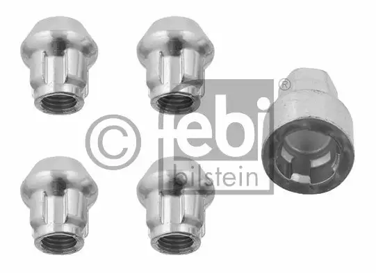 jeu de 4 écrous antivols de roue auto, coniques 12x1,5 Febi 27057