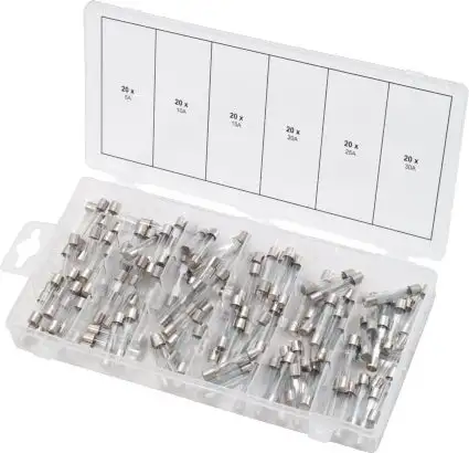 KSTOOLS - Assortiment de fusibles verres, 120 pcs - 970.0270