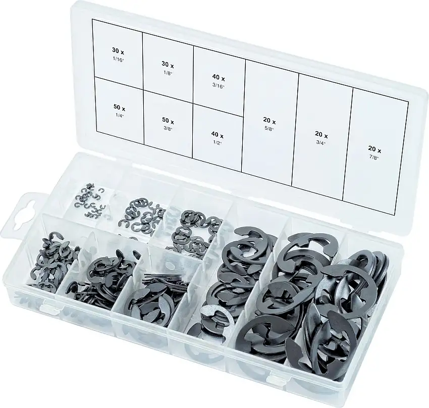 KSTOOLS - Assortiment de circlips de type E en pouces, 300 pcs - 970.0320