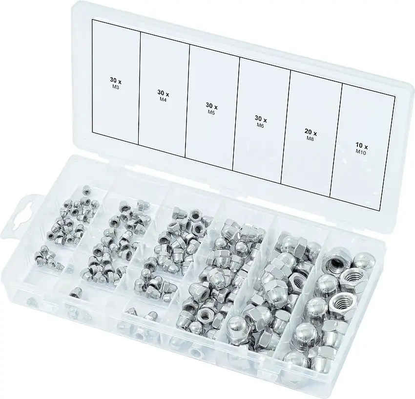 KSTOOLS - Assortiment d'écrous borgnes en inox, 150 pcs - 970.0460