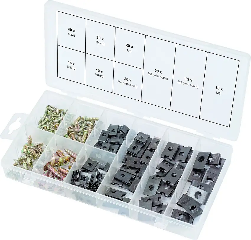 KSTOOLS - Assortiment de vis et d'écrous cage, 170 pcs - 970.0530