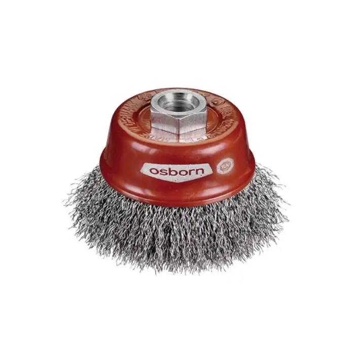 OSBORN - Brosse coupe, fil acier ondulé avec filetage ou alésage pour meuleuses d'angle, diamètre 60mm - 613 161-0002