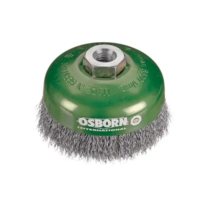 OSBORN - Brosse coupe, fil acier inox ondulé avec filetage ou alésage pour meuleuses d'angle. Diamètre 80mm - 6133630002