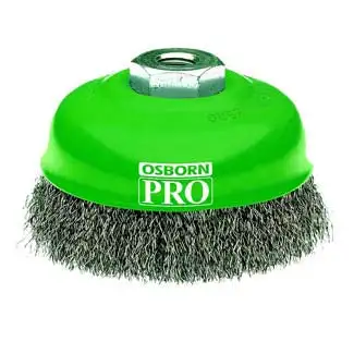 OSBORN - Brosse coupe, fil acier laitonné ondulé avec filetage ou alésage pour meuleuses d'angle. Diamètre 80mm - 0008613063