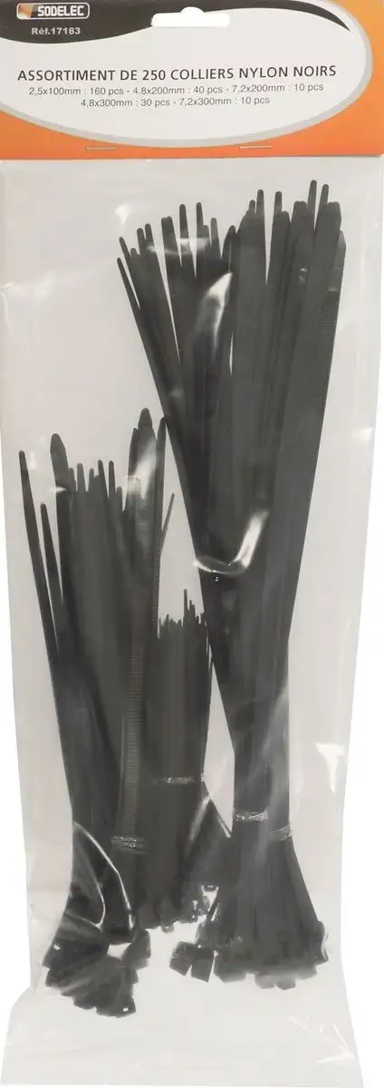 SODELEC - Colliers nylon noirs - 17183