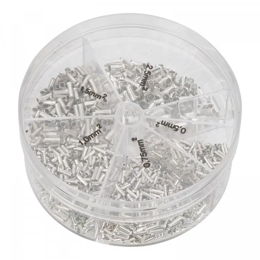 ASSORTIMENT DE COSSES TUBULAIRES NON ISOLéES 0,5-2,5 MM² 1900 PIèCES