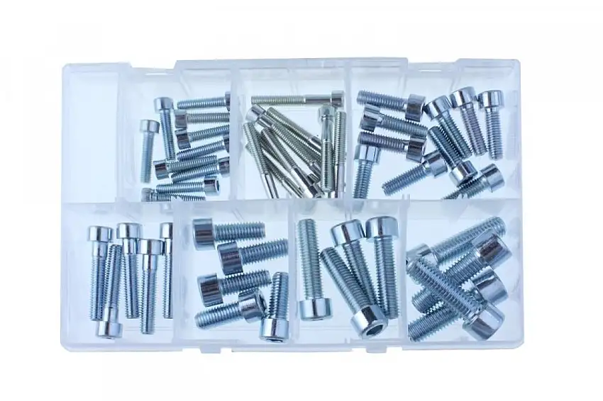 ASSORTIMENT DE VIS à TêTE HEXAGONALE CREUSE M6-M12 48 PIèCES