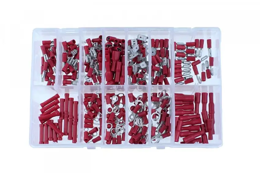ASSORTIMENT DE COSSES ROUGES 280 PIèCES POUR SECTIONS DE CâBLE DE 0,5MM² à 6MM²
