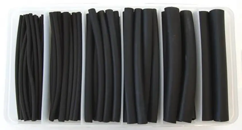 ASSORTIMENT PRO GAINE THERMORéTRACTABLE 2:1 NOIR 170 PIèCES
