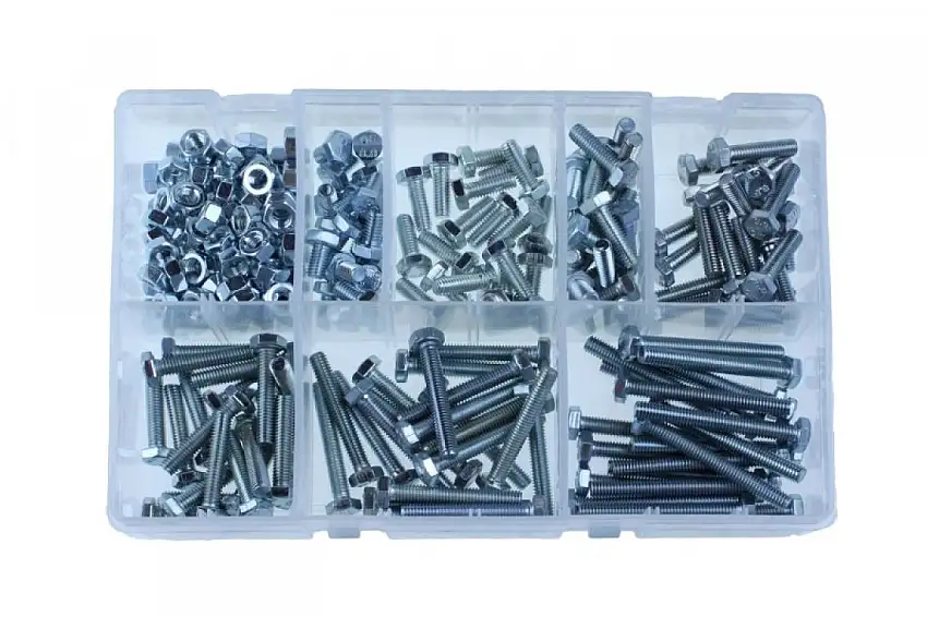 ASSORTIMENT DE VIS à TêTE HEXAGONALE ET éCROUS M6, 190 PIèCES