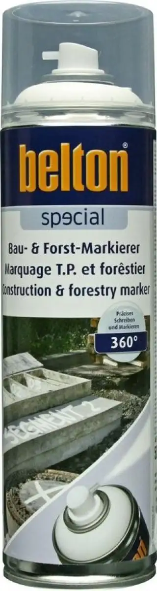 PEINTURE DE MARQUAGE BELTON BLANC AéROSOL 500ML AVEC BUSE 360°