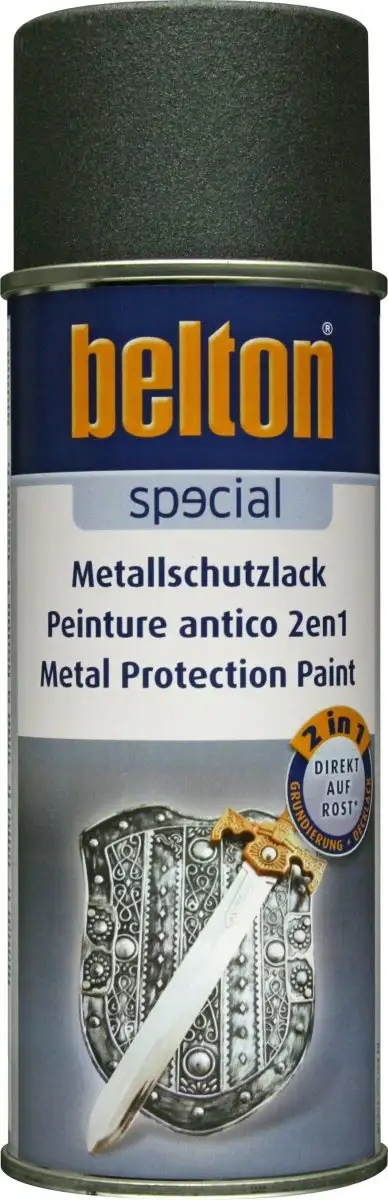 BELTON PEINTURE DE PROTECTION MéTAL 2-EN-1 MéTALLIQUE ANTHRACITE BRILLANT AéROSOL 400ML