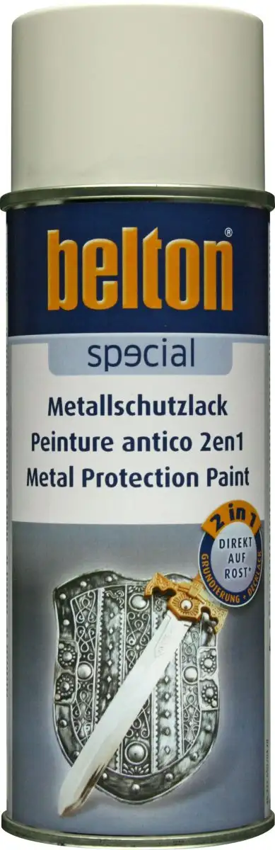 BELTON PEINTURE DE PROTECTION MéTAL 2-EN-1 BLANC BRILLANT AéROSOL 400ML
