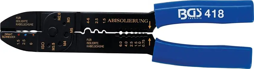 PINCE à SERTIR BGS TECHNIC POUR COSSES ISOLéES ET NON ISOLéES AVEC COUPE-FIL