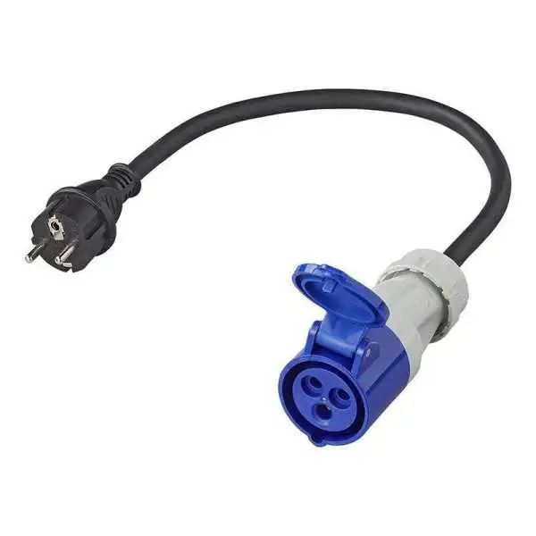 Câble adaptateur 40cm fiche Schuko vers prise CEE