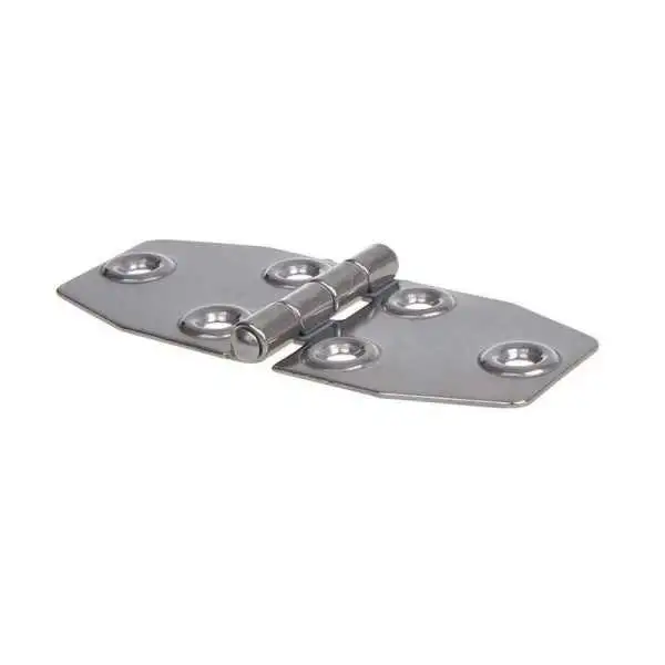 Charnière 100x40mm, A2 RVS AISI 316, 6 trous