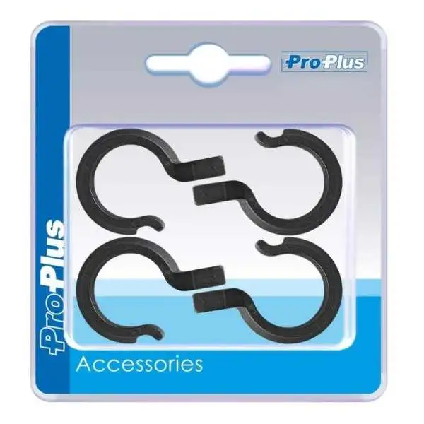 Clip de tente à passant pour tube 20-25mm noir 4 pièces dans blister