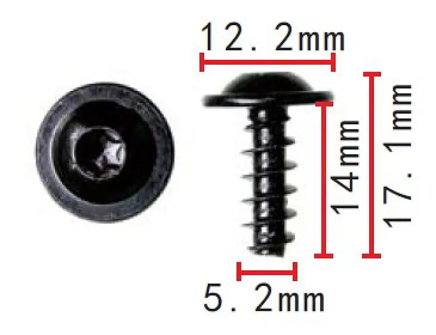 VAG N90829803 VIS à TêTE BOMBéE TORX POUR FIXATION DE PANNEAU DE PORTE (10 PIèCES)
