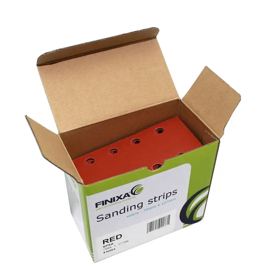 FEUILLE ABRASIVE FINIXA 72X125MM P150 AVEC 8 TROUS