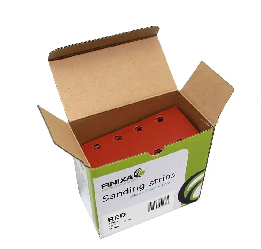FINIXA FEUILLES ABRASIVES 72X125MM P80 AVEC 8 TROUS (100 PIèCES)
