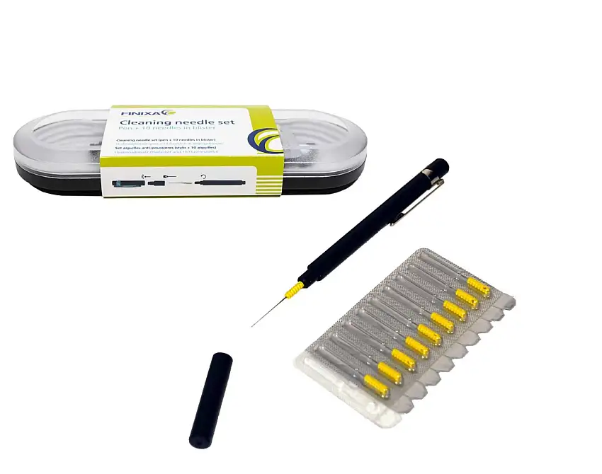 SET D'AIGUILLES ANTI-POUSSIèRE FINIXA AVEC PORTE-STYLO ET 10 AIGUILLES