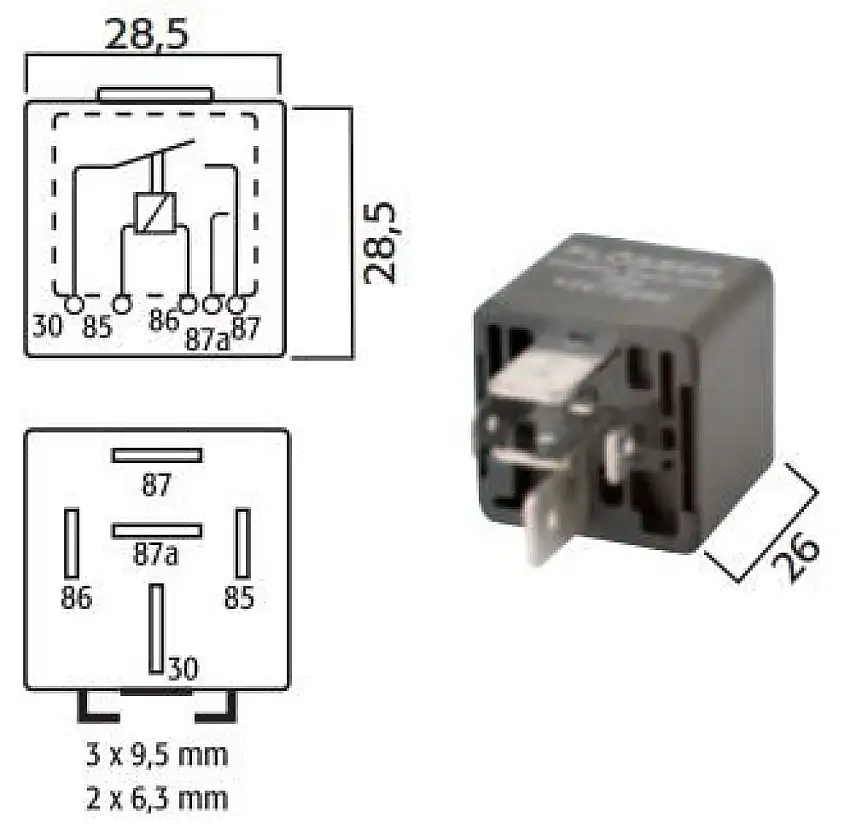 RELAIS DE PUISSANCE 12V 70A AVEC FIXATION MéTALLIQUE