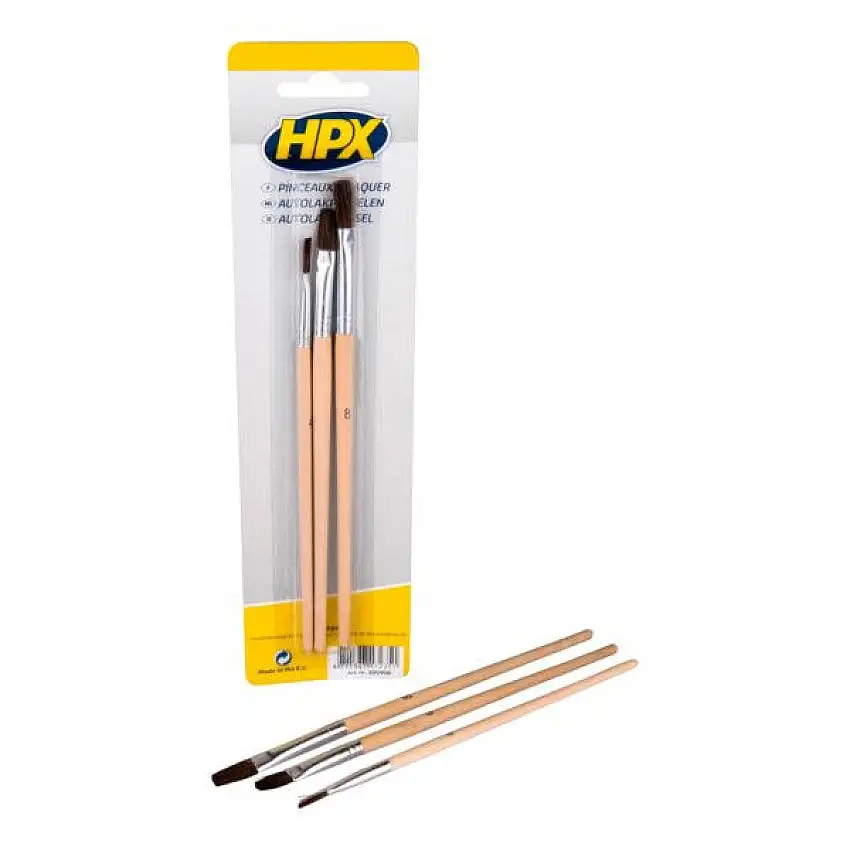 SET DE 3 PINCEAUX à RETOUCHE HPX POUR RéPARATIONS DE PEINTURE PRéCISES