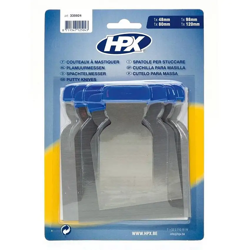 SET DE COUTEAUX à ENDUIRE HPX 4 PIèCES FLEXIBLES AVEC DOS EN PLASTIQUE