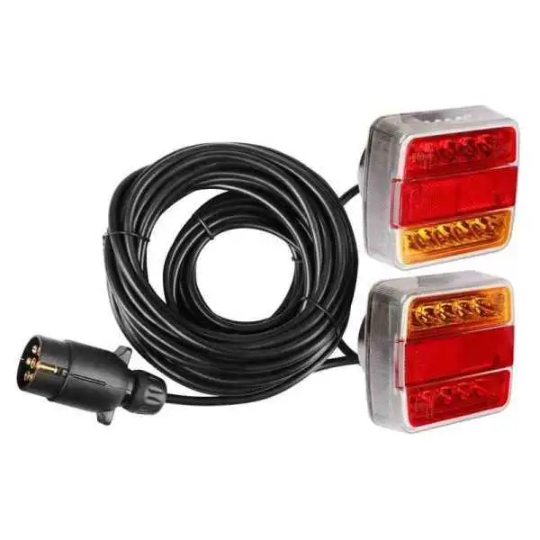 Jeu de feux arrière à LED magnétiques, câble de 7,5 m avec prise 7 broches