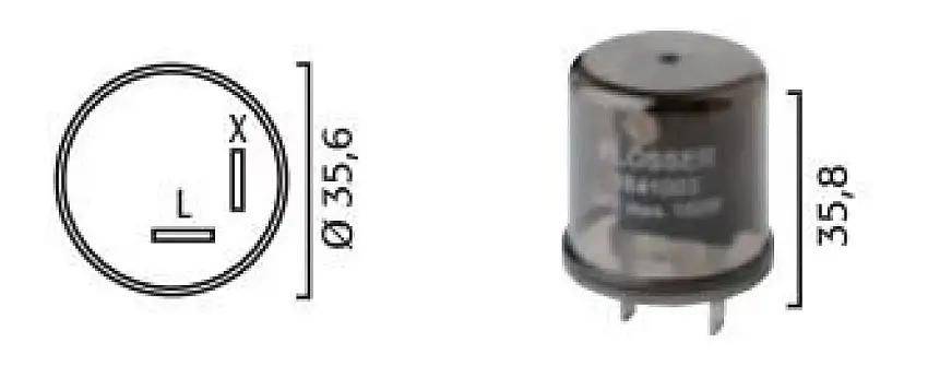 RELAIS DE CLIGNOTANT 12V 2 BROCHES MAX 30W