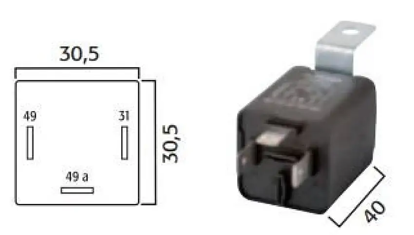 RELAIS DE CLIGNOTANT 24V 3 BROCHES 170W
