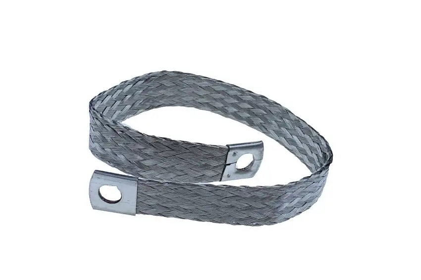 BANDE DE MASSE CUIVRE éTAMé 25CM M10 DEUX œILLETS
