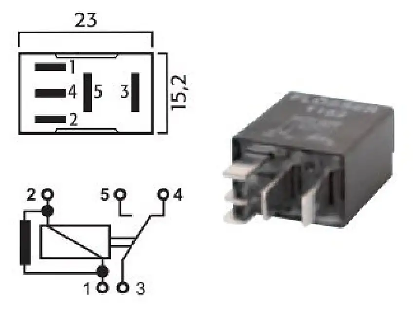 RELAIS DE CONTACT MINI 12V 40A 4 BROCHES AVEC FIXATION MéTALLIQUE