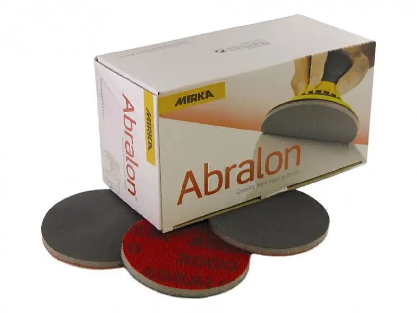 DISQUE ABRASIF EN MOUSSE MIRKA ABRALON J3 Ø77 MM VELCRO P2000 (20 PIèCES)