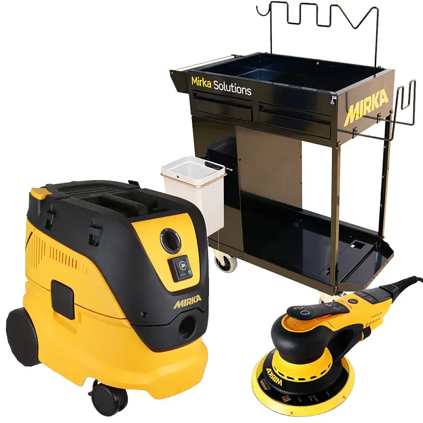 STATION DE PONçAGE MIRKA AVEC ASPIRATEUR 1230 L PC ET PONCEUSE DEROS 650CV 150MM 5,0 ORBITE