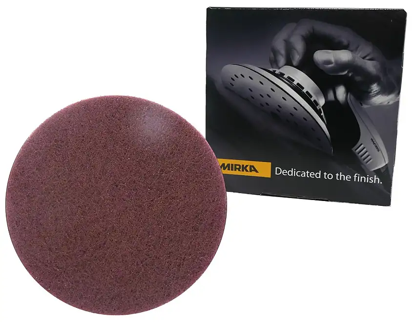 DISQUE ABRASIF MIRKA MIRLON Ø150 MM ROUGE VF P360 (10 PIèCES)