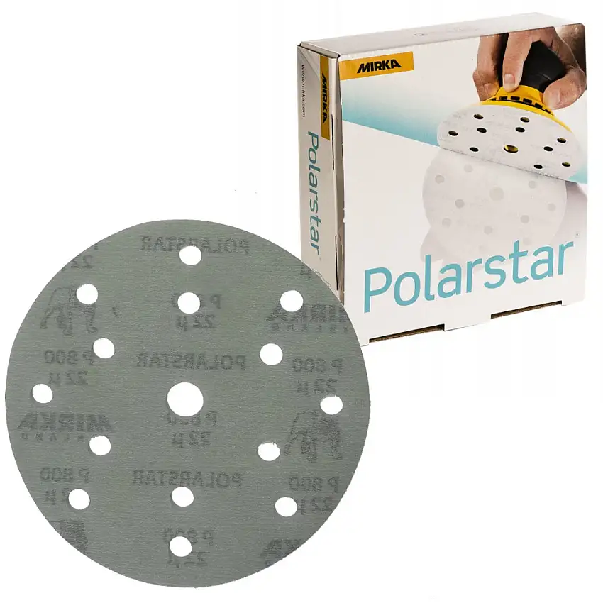 DISQUE ABRASIF MIRKA POLARSTAR Ø150 MM VELCRO 15 TROUS P800