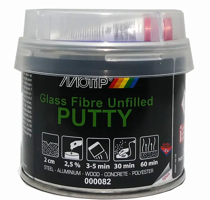 MOTIP MASTIC FIBRE DE VERRE NON CHARGé 250 G POUR RéPARATION DE DOMMAGES PROFONDS