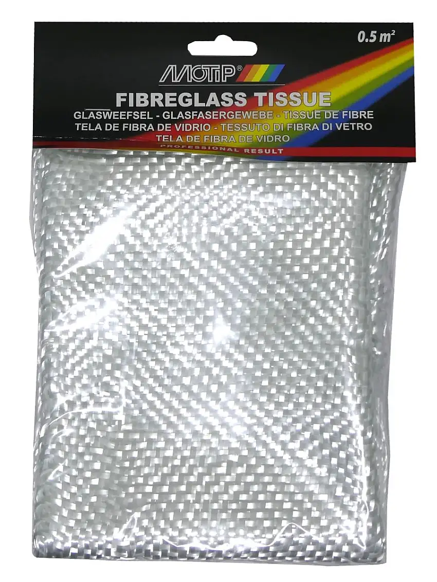 TAPIS EN TISSU DE FIBRE DE VERRE MOTIP 0,5 M² POUR RéPARATIONS SOLIDES