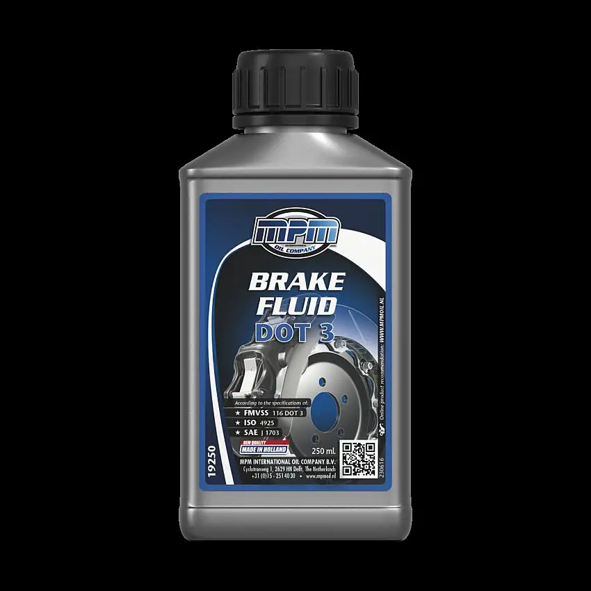MPM LIQUIDE DE FREIN DOT 3 250ML POUR SYSTèMES DE FREINAGE HYDRAULIQUES