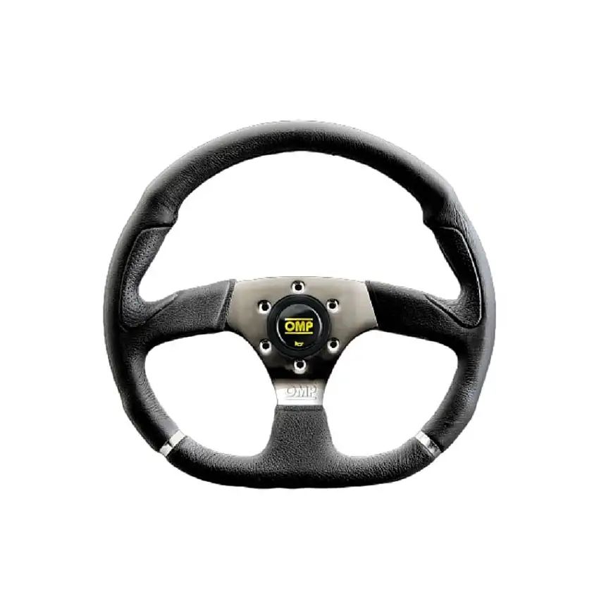 Volant OMP Cromo - 3 branches en acier et bouton klaxon