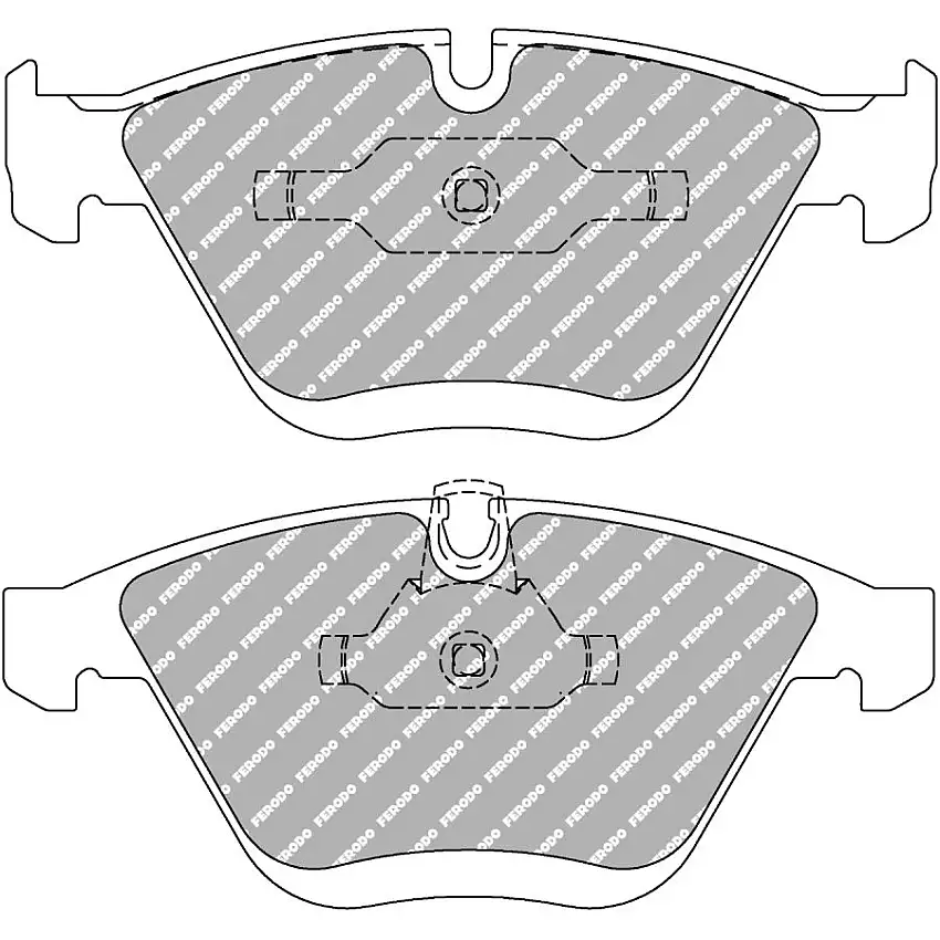 Plaquettes de frein FERODO FCP1628 DS2500 155,3 mm x 68,5 mm x 19,2 mm