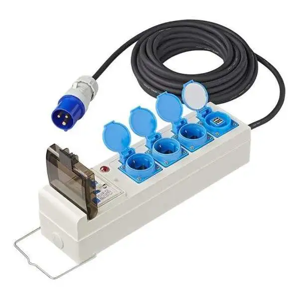 Prise multiple 20M 3x1,5mm² avec MCCB et RCD et 2xUSB
