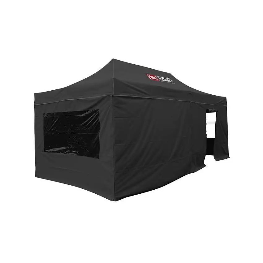 Kit parois + porte + fenêtres pour tente REDSPEC 6 x 3 m aluminium noire
