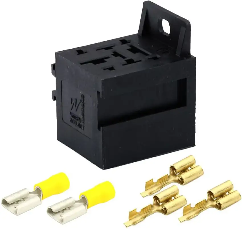 SUPPORT DE RELAIS AVEC BORNES POUR MINI-RELAIS STANDARD 70A 12V